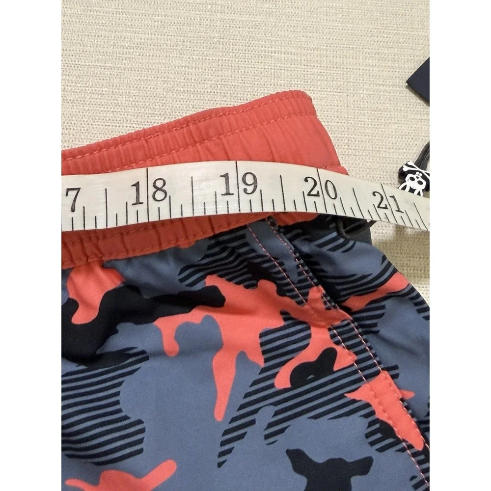 Psycho Bunny Men's Rye All Over Print Swim Trunks Seafoam Camo Size 3XL NWT